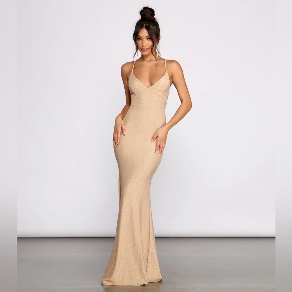Windsor Sutton Formal Lurex X-Back Dress - Picture 4 of 15